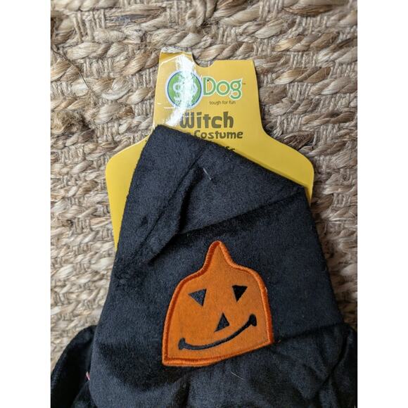 GoDog Witch Halloween Costume Dogs L (over 65 lb) Hat & 4 Paw Scrunchies Bells - Picture 4 of 7